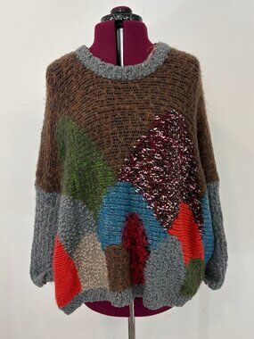 Cloiche Mix Shag Shaggy Fur Mohair Knitwear sz L/XL  Oversized Relaxed fit